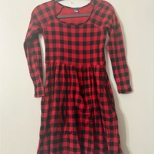 Old Navy Red and Black Checkered Kids Dress